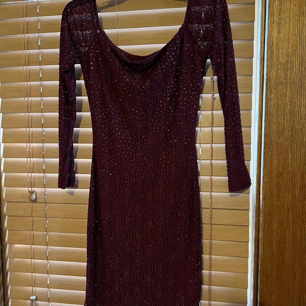 Windsor Red Sequin Long Sleeve Bodycon Dress